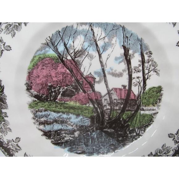 Johnson Brothers Friendly Village Willow By The Brook 10 5/8" Dinner Plate - Picture 5 of 11